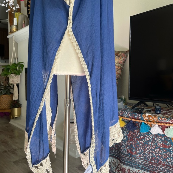 Free People Crochet Robe in Blue - Picture 3 of 9